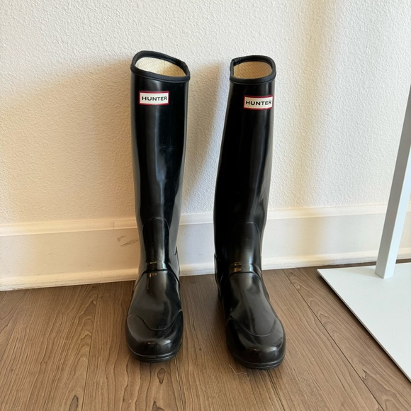 Hunter REGENT Black Equestrian Riding Boot Style Rare No Buckle wellies FLAW - Picture 13 of 15